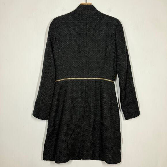 NEW MNG Mango Boucle Jacket Size Small Outerwear Wool Blend Black Convertible - Picture 3 of 10